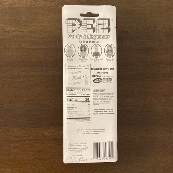 Black African American Curly Hair Barbie PEZ 3 packs of Candy & Dispenser - Picture 3 of 3